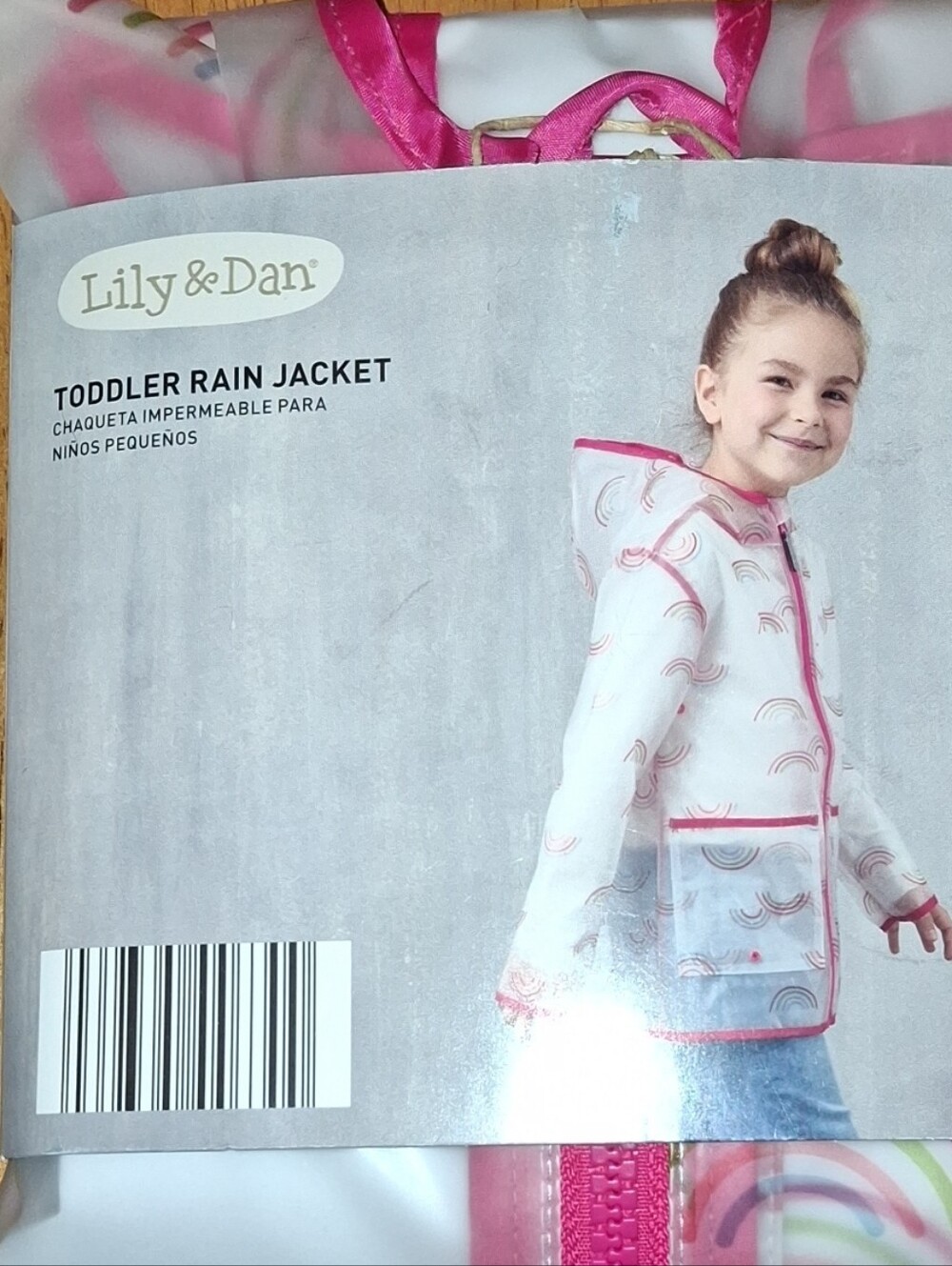 NWT Lily & Dan Toddler Pink Rainbow Rain Jacket Waterproof Coat 6x Girl